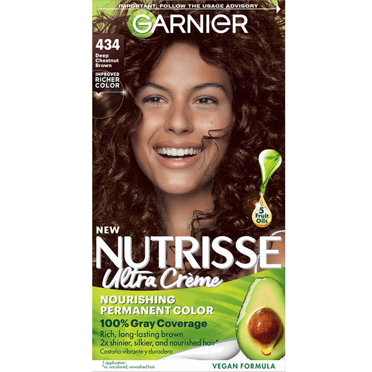 Deep Chestnut Brown Hair Color Nutrisse Ultra Creme Nourishing Permanent Color Grey Coverage - Garnier