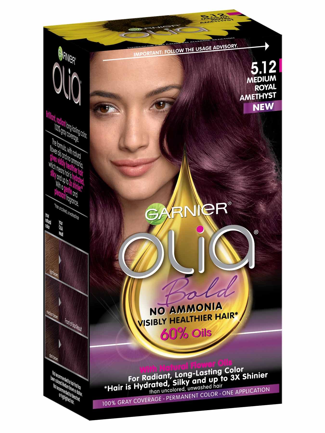 Olia Medium Royal Amethyst Hair Color – Ammonia-Free Hair Dye – Garnier