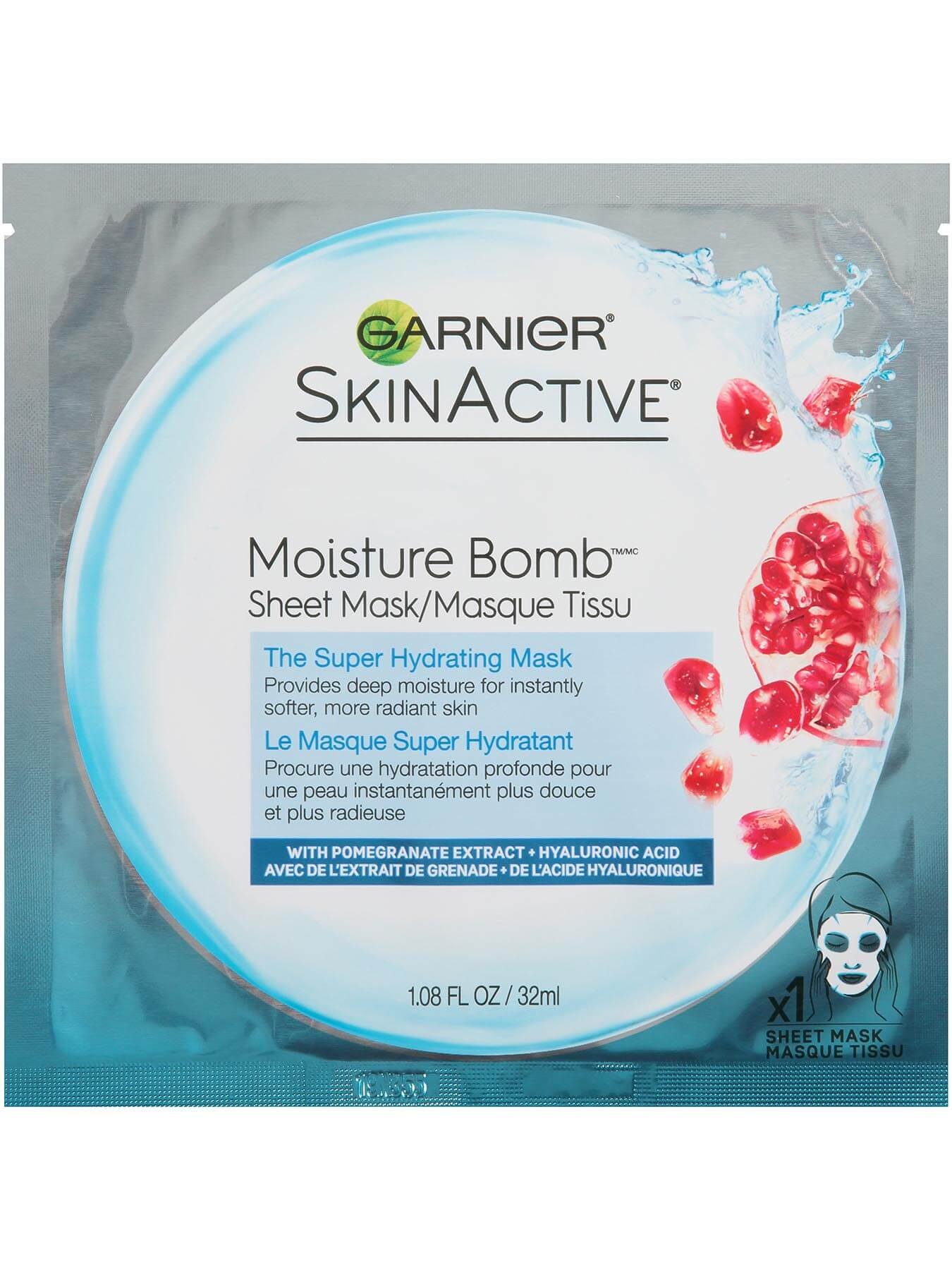 Garnier SkinActive Moisture Bomb Sheet Mask - Hydrating facial mask  for glowing skin