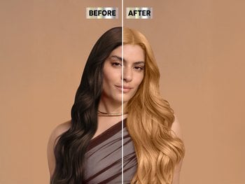 Garnier Nutrisse Caramelo Blonde Before and After.