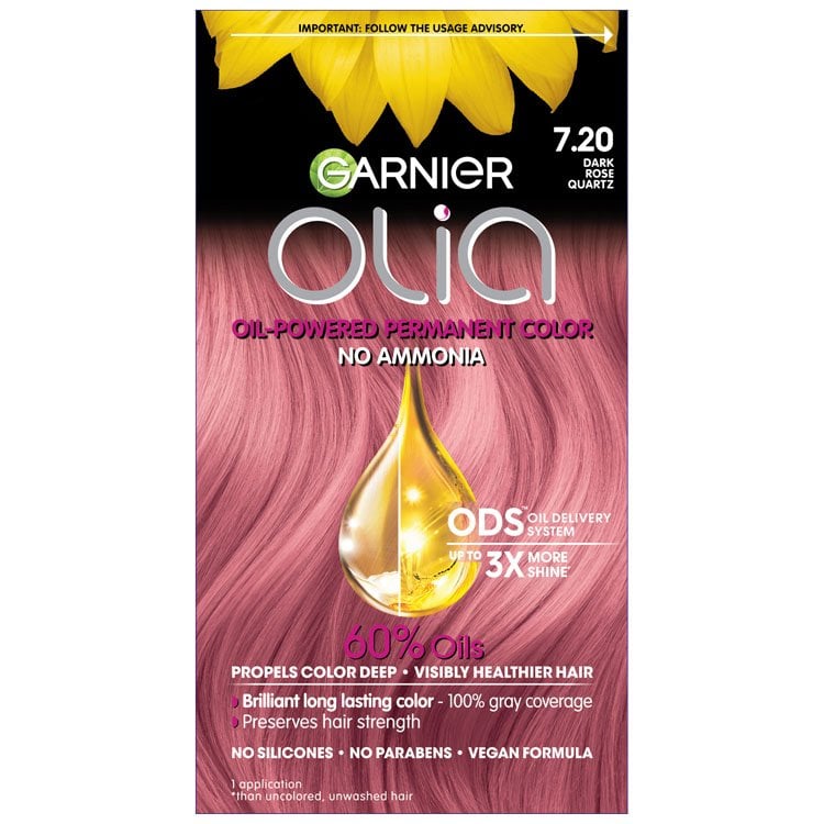 Coloración Olia Dark Rose Quartz – Tinte de cabello sin amoníaco – Garnier
