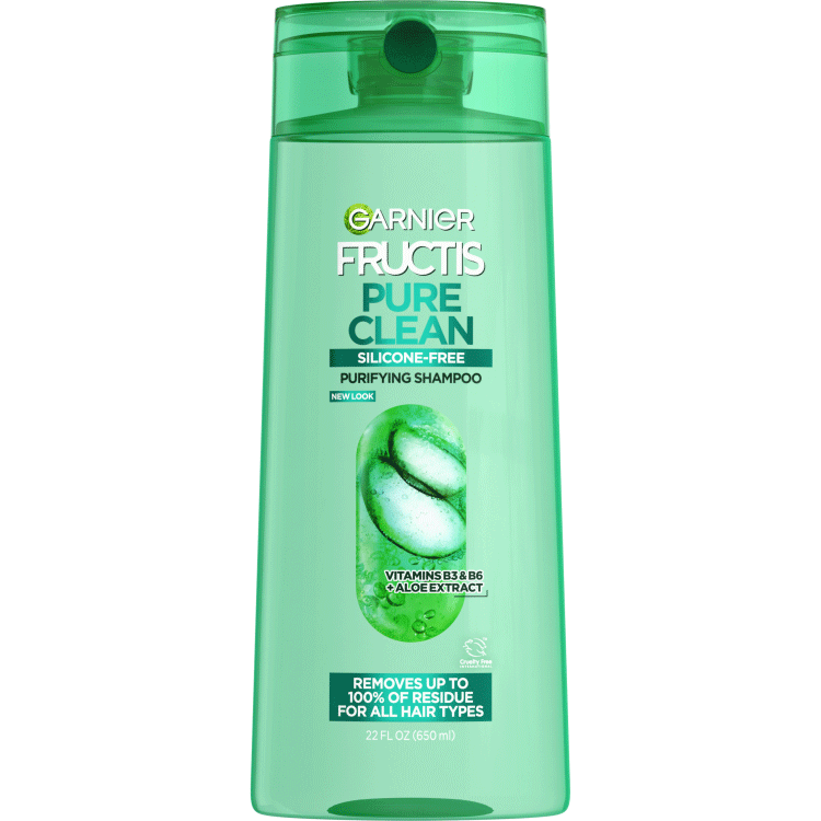 Fructis Pure Clean Shampoo eliminates residue - Garnier