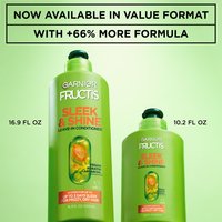 Shot of Sleek & Shine Super Smoothing Leave-in Conditioner regular size and XL size variants.