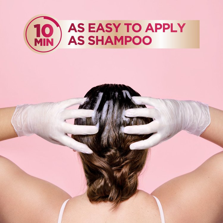 10 minute easy, shampoo-like application