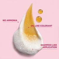 No ammonia, oil-like colorant, shampoo-like application