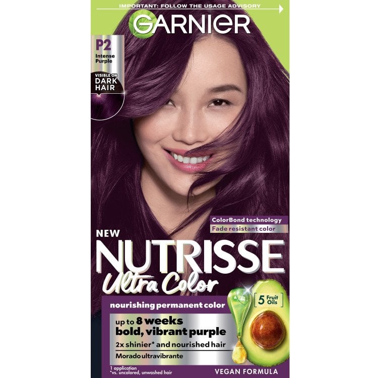 Front of pack of Nutrisse Ultra Color P2 – Intense Purple