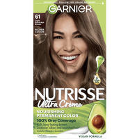Light Ash Brown Hair Nutrisse Ultra creme Nourishing permanent color Gray Coverage - Garnier