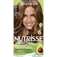 Light Golden Brown Hair Color Nutrisse Ultra creme Nourishing permanent color Gray Coverage - Garnier