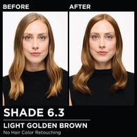 Model demonstrating the Olia hair color transformation.
