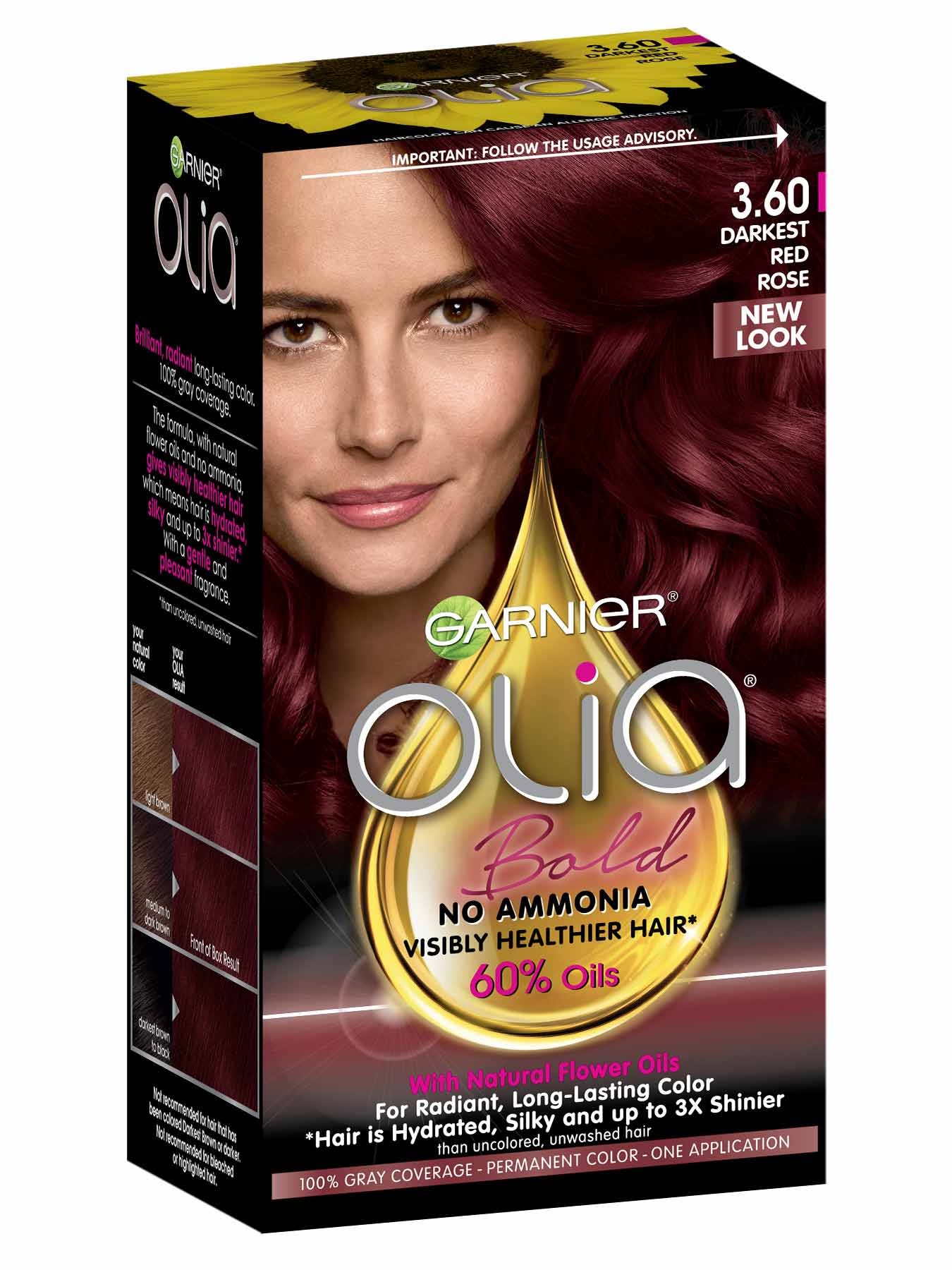 Olia Darkest Red Rose Hair Color - Ammonia-Free Hair Dye 