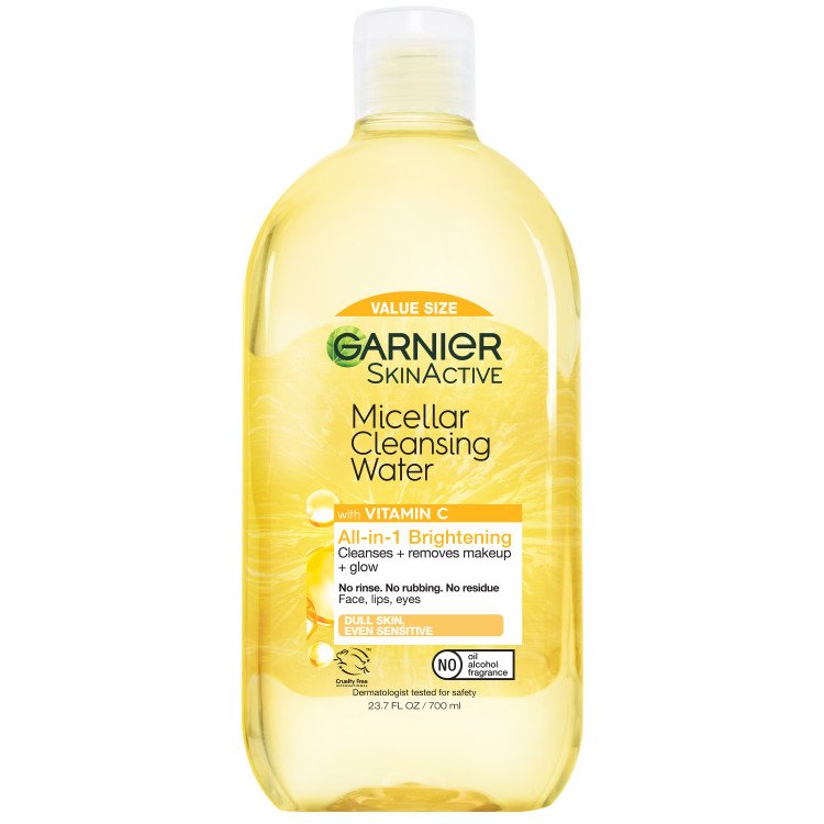 Front of pack of Garnier Micellar Cleansing Water with Vitamin C 700mL