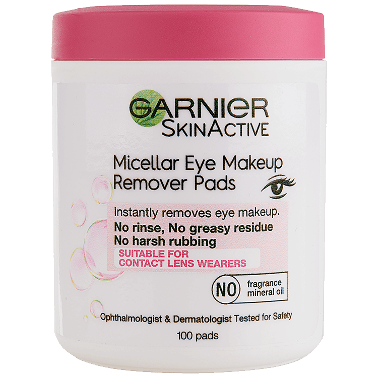 Micellar Eye Makeup Remover Pads Cotton SkinActive Garnier 
